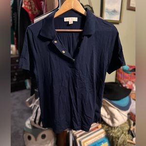 Michael Kors women’s navy polo gold button snap close. NWOT. Navy professional